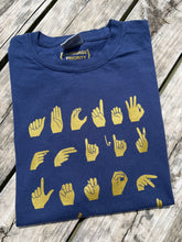 Load image into Gallery viewer, Metallic Gold ASL ABC&#39;s Short Sleeve Tee
