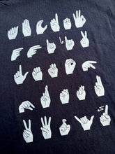 Load image into Gallery viewer, Metallic Silver ASL ABC&#39;s Short Sleeve Tee