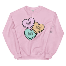 Load image into Gallery viewer, Deaf Kids Rock (Candy Hearts) Crew Neck