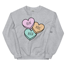 Load image into Gallery viewer, Deaf Kids Rock (Candy Hearts) Crew Neck