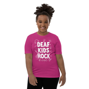 Deaf Kids Rock (Doodles) Youth Short Sleeve Tee