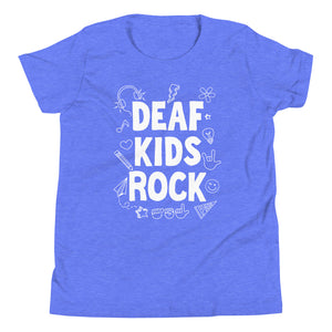Deaf Kids Rock (Doodles) Youth Short Sleeve Tee