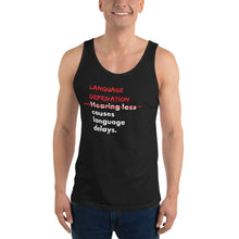 Load image into Gallery viewer, Language Deprivation Unisex Tank Top