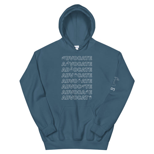 ADVOCATE Hoodie (White Font - Print on Front)