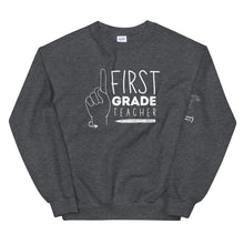 Load image into Gallery viewer, FIRST GRADE TEACHER Crew Neck Sweatshirt