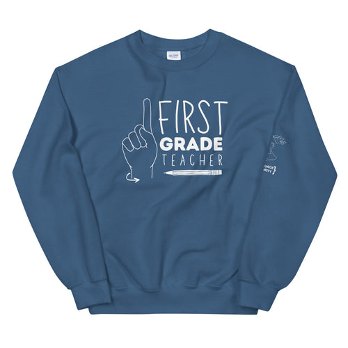 FIRST GRADE TEACHER Crew Neck Sweatshirt