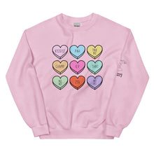 Load image into Gallery viewer, ASL Slang Hearts Crew Neck Sweatshirt