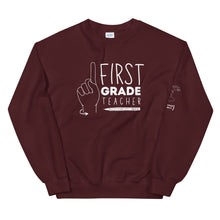 Load image into Gallery viewer, FIRST GRADE TEACHER Crew Neck Sweatshirt