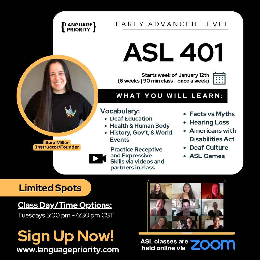 ASL 401 Online Classes