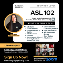 Load image into Gallery viewer, ASL 102 Online Classes