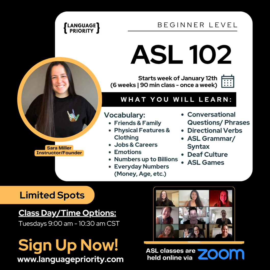 ASL 102 Online Classes