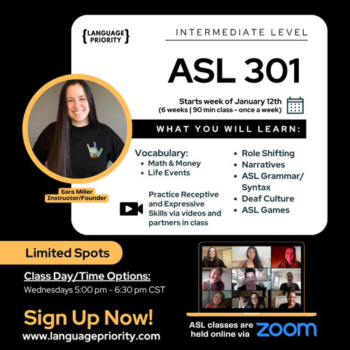ASL 301 Online Classes