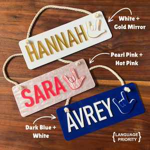 Custom Acrylic Hanging Name Sign