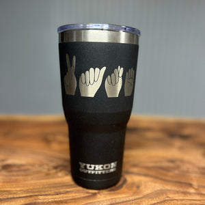 30 oz Tumbler w/ Custom ASL Fingerspelling