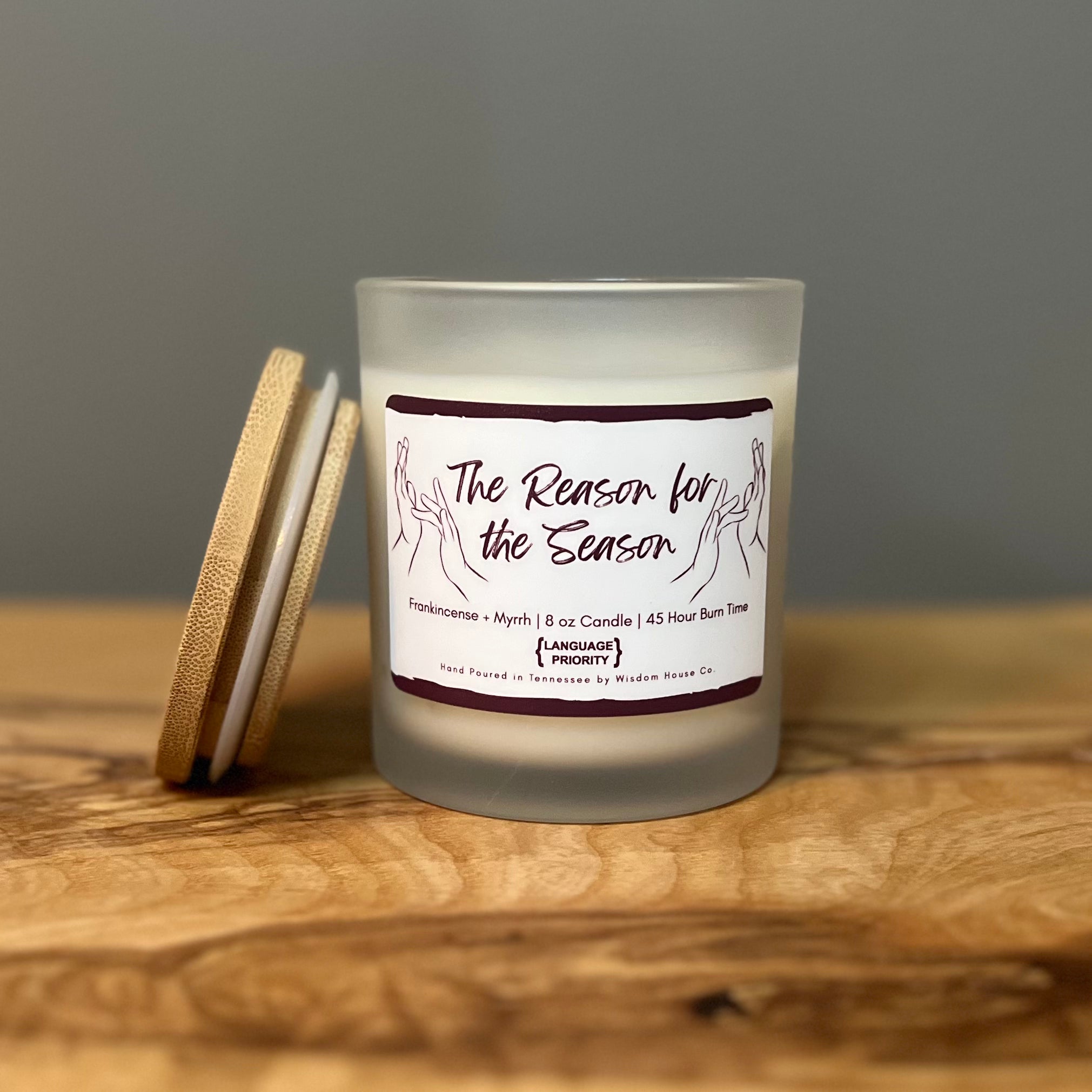 Frankincense & Myrrh Scented Blended Soy Candle (8 oz)