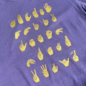 Metallic Gold & Purple ASL ABC's Short Sleeve Tee