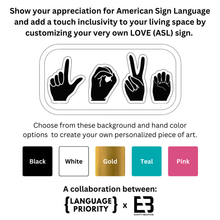 Load image into Gallery viewer, LOVE (ASL) - Home Decor