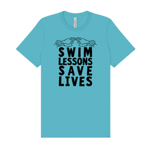 Load image into Gallery viewer, "Swim Lessons Save Lives" - Adult Short Sleeve Tee (Preorder)