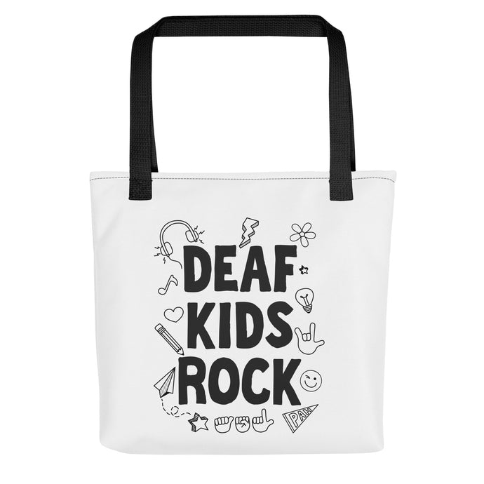 Deaf Kids Rock (Doodles) Tote Bag