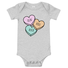 Load image into Gallery viewer, Deaf Kids Rock (Candy Hearts) Baby Short Sleeve Onesie