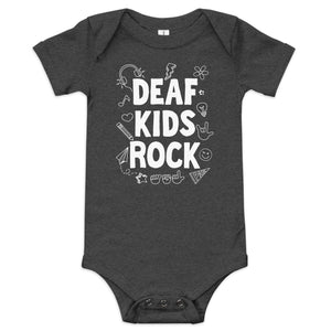 Deaf Kids Rock (Doodles) Baby Onesie