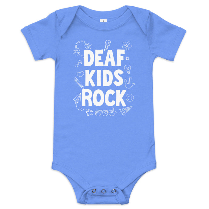 Deaf Kids Rock (Doodles) Baby Onesie