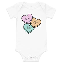 Load image into Gallery viewer, Deaf Kids Rock (Candy Hearts) Baby Short Sleeve Onesie