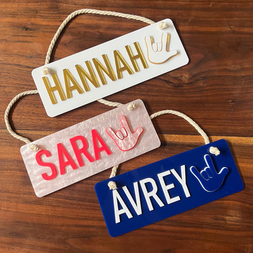 Custom Acrylic Hanging Name Sign