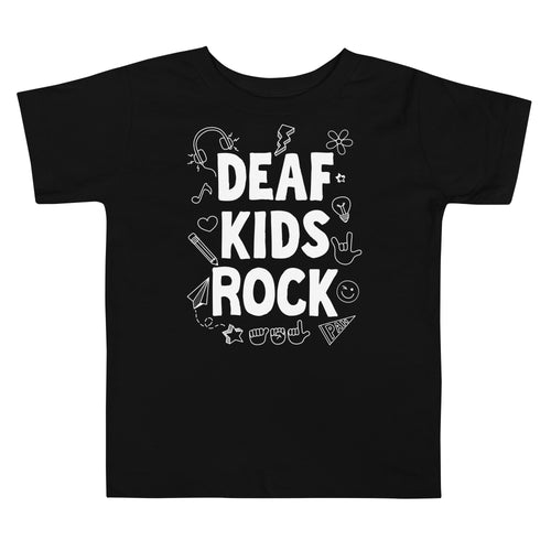 Deaf Kids Rock (Doodles) Toddler Short Sleeve Tee