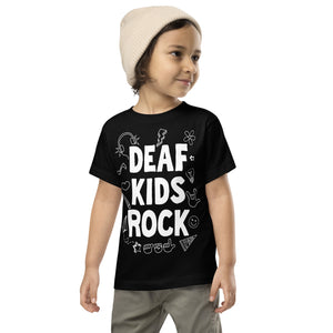Deaf Kids Rock (Doodles) Toddler Short Sleeve Tee