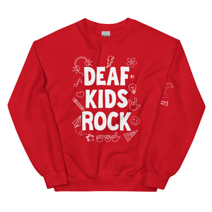 Deaf Kids Rock (Doodles) Crew Neck Sweatshirt