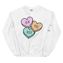 Load image into Gallery viewer, Deaf Kids Rock (Candy Hearts) Crew Neck