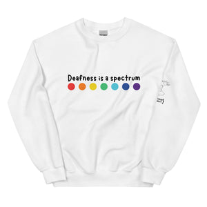 "Deafness is a spectrum" Crew Neck (Black Font)