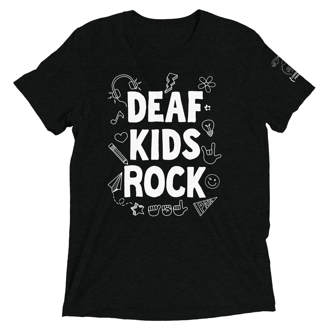 Deaf Kids Rock (Doodles) Short Sleeve Tee