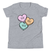 Load image into Gallery viewer, Deaf Kids Rock (Candy Hearts) Youth Short Sleeve Tee