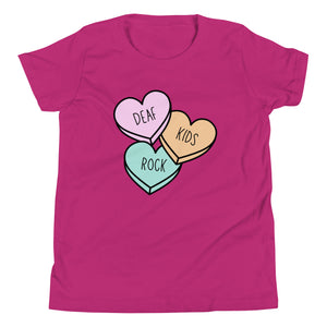 Deaf Kids Rock (Candy Hearts) Youth Short Sleeve Tee