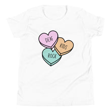 Load image into Gallery viewer, Deaf Kids Rock (Candy Hearts) Youth Short Sleeve Tee