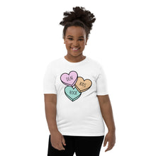 Load image into Gallery viewer, Deaf Kids Rock (Candy Hearts) Youth Short Sleeve Tee