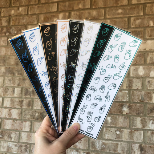 ASL ABC Foil Bookmark