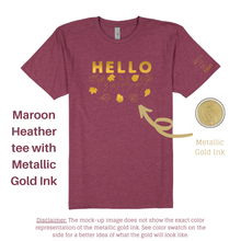 Load image into Gallery viewer, Hello Fall - Adult Short Sleeve Tee (Metallic Gold Ink)