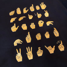 Load image into Gallery viewer, Metallic Gold ASL ABC Crew Neck Sweatshirt