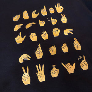 Metallic Gold ASL ABC Crew Neck Sweatshirt