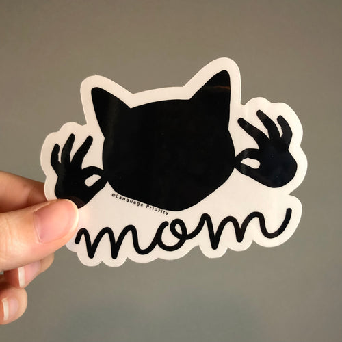 Cat Mom Sticker (Clear)
