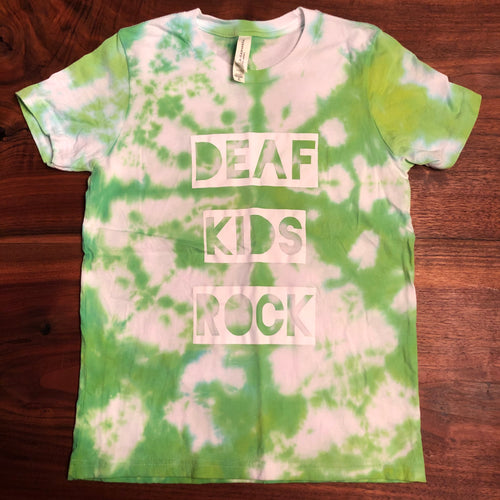 *One of a Kind* DEAF KIDS ROCK Tie Dye Youth Short Sleeve Tee