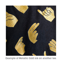 Load image into Gallery viewer, Hello Fall - Adult Short Sleeve Tee (Metallic Gold Ink)