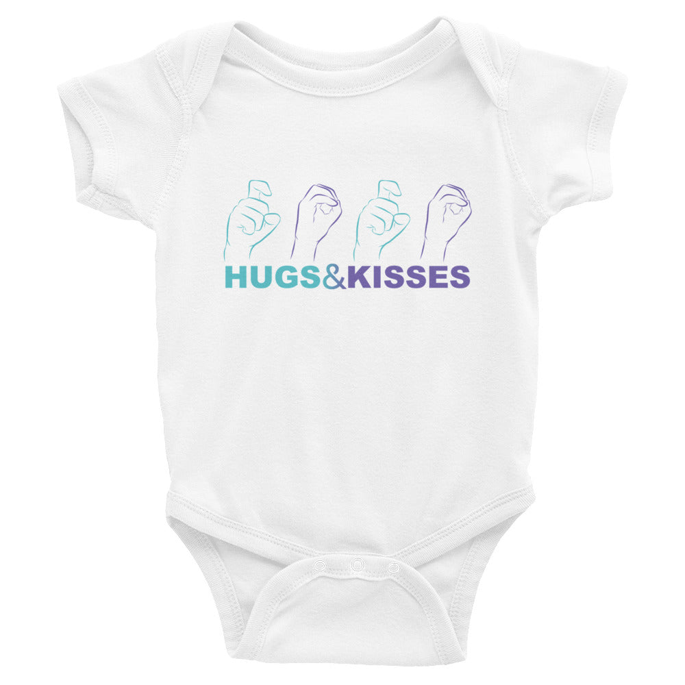 HUGS & KISSES Infant (Black & White) Bodysuits/Onesies