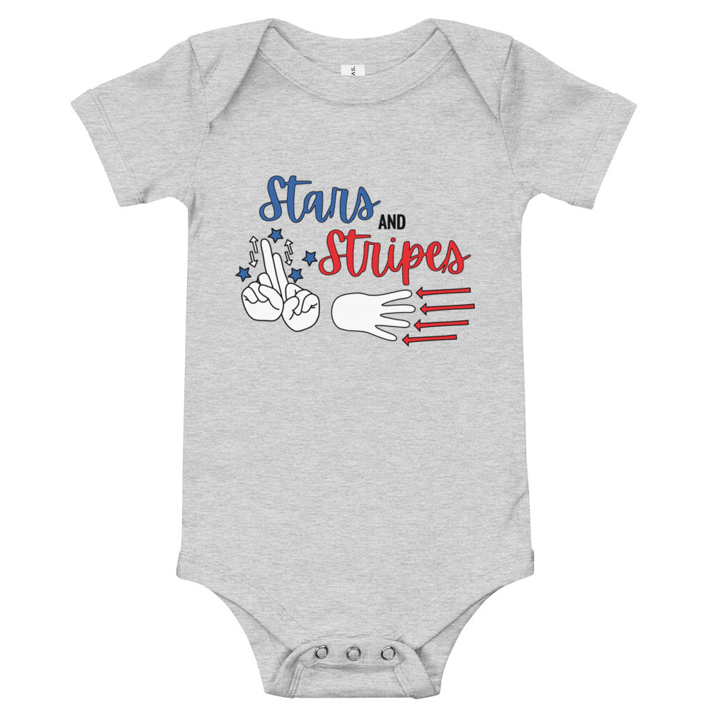 Stars and Stripes (Red, White, & Blue) Baby Onesie