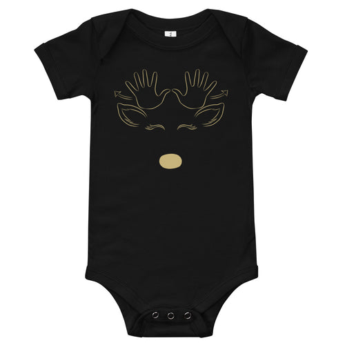 REINDEER (ASL) Baby Short Sleeve Onesie