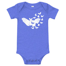 Load image into Gallery viewer, Butterfly (ASL) Baby Short Sleeve Onesie [White Ink]