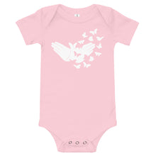 Load image into Gallery viewer, Butterfly (ASL) Baby Short Sleeve Onesie [White Ink]